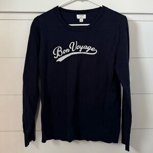 J. Crew Navy Bon Voyage Knit Top, Women’s M